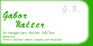 gabor malter business card
